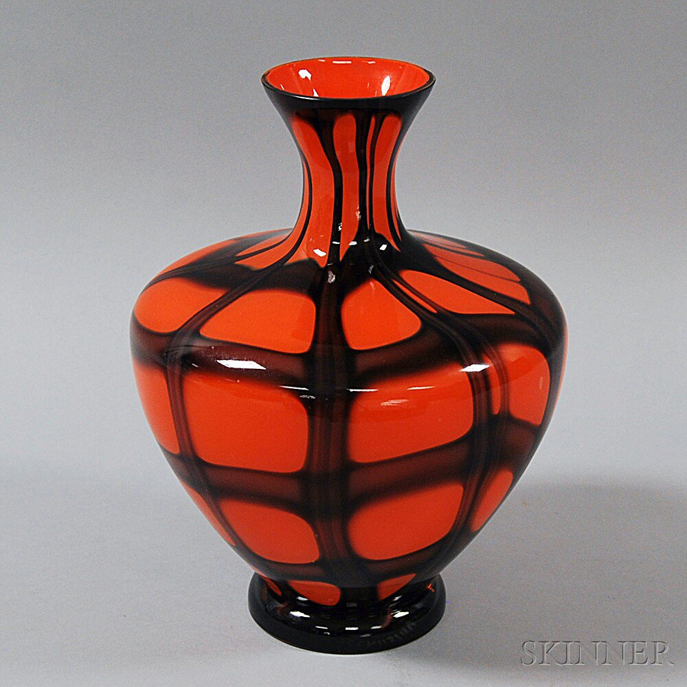 Appraisal: Czechoslovakian Art Glass Vase th century ht in Estimate -