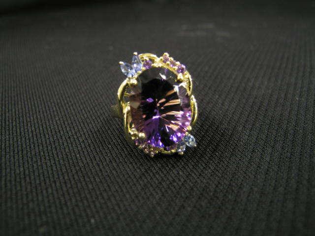 Appraisal: Amethyst Iolite Diamond Ring stunning color k yellow gold