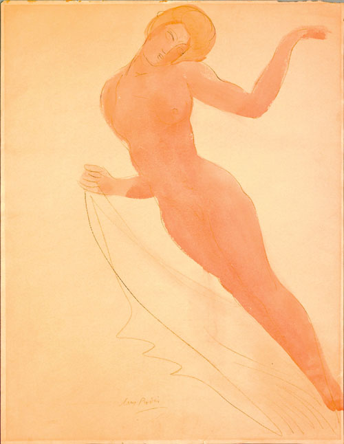 Appraisal: Auguste Rodin French - pencil and watercolor sketch of a