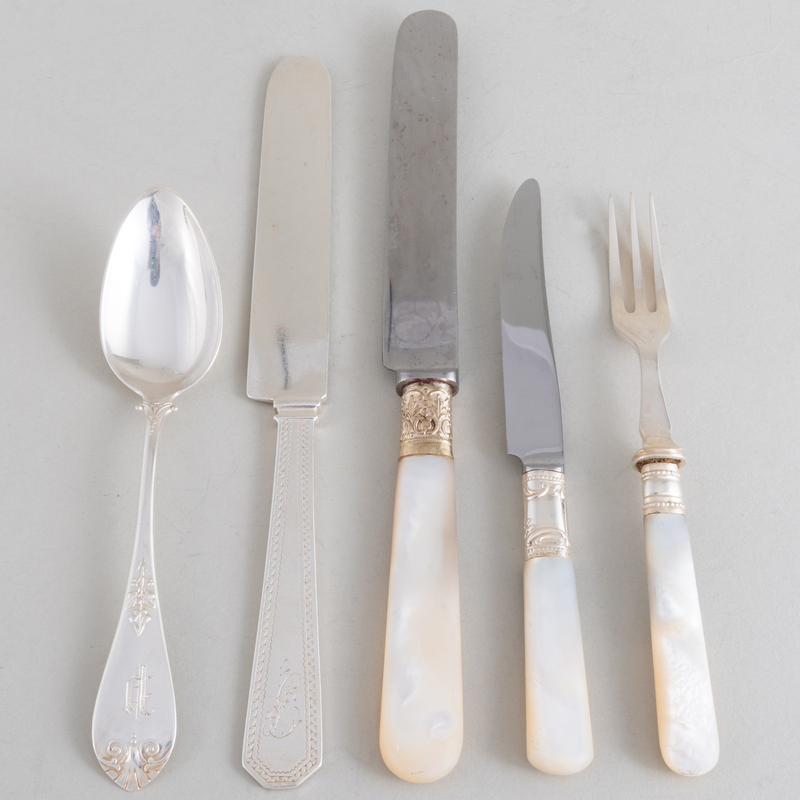 Appraisal: Group of American Silver Flatware Marked 'Sterling' monogrammed 'P' Comprising