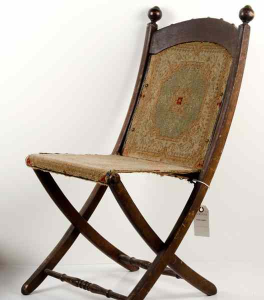 Appraisal: US Civil War Camp Chair Chair made of painted ash