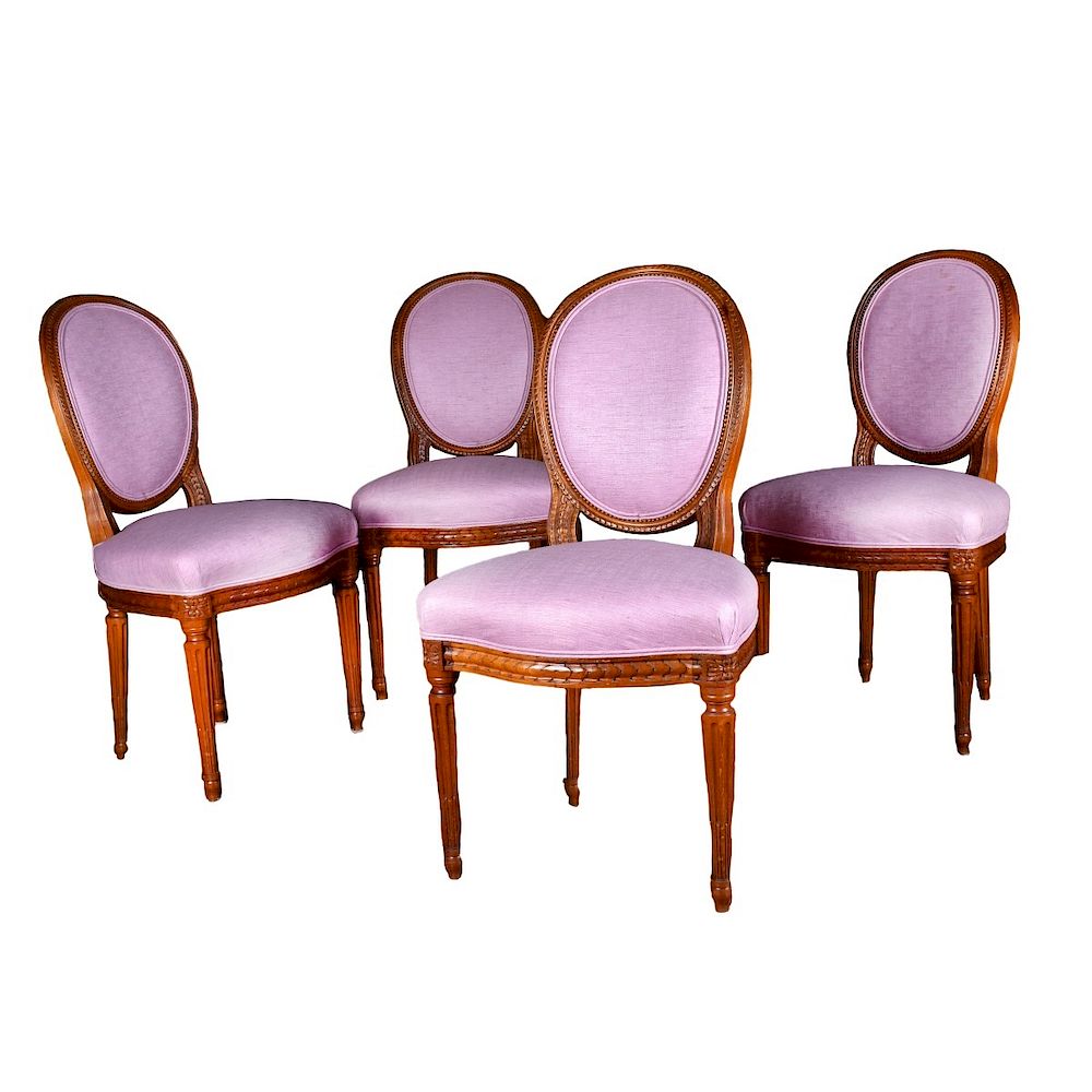 Appraisal: Four French Louis XVI Style Side Chairs Set of Four