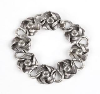 Appraisal: A silver knot bracelet Hector Aguilar Stamped for Hector Aguilar