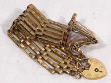 Appraisal: A carat gold five bar gate bracelet weighing grams