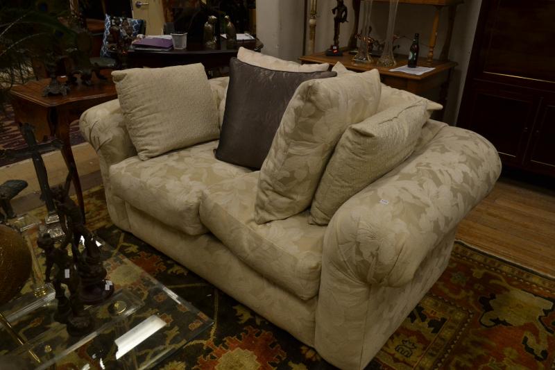 Appraisal: A PAIR OF CONTEMPORARY TWO SEAT SOFAS IN FLORAL UPHOLSTERY