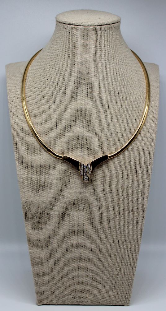 Appraisal: JEWELRY kt Gold and Diamond Necklace kt yellow gold omega