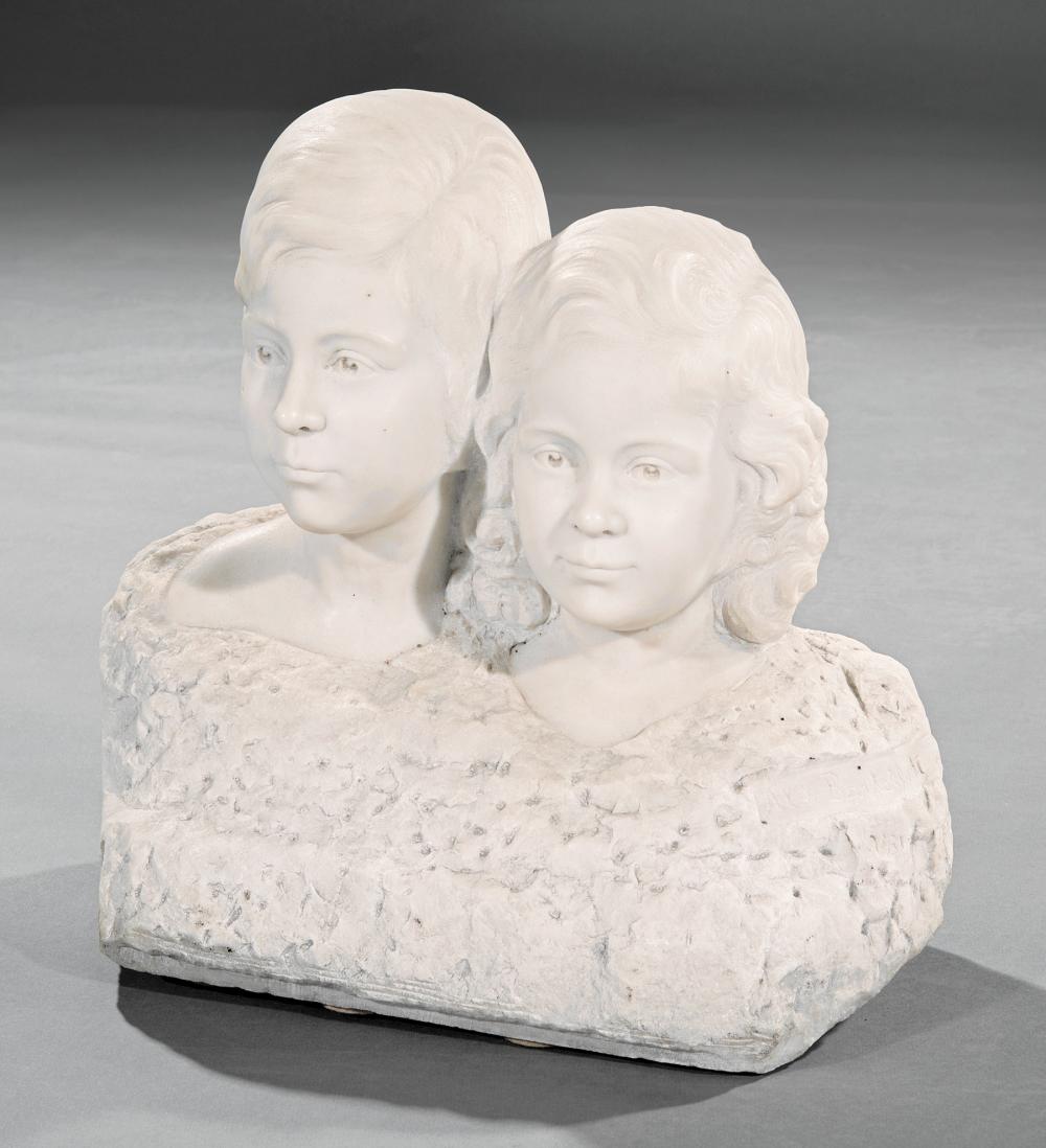 Appraisal: Aldo Bartelletti Italian - Children carved marble signature and date