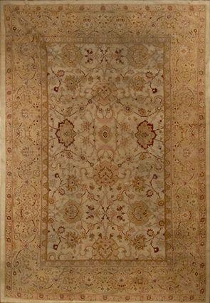 Appraisal: AGRA CARPET The tan field with floral vinework overlay within