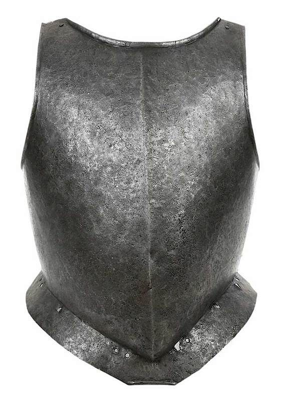 Appraisal: Forged Armor Breastplate Continental th century hammered iron peascod form