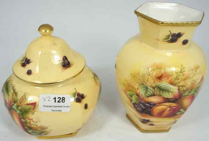 Appraisal: Aynsley Orchard Gold Vase height cm and Vase Cover