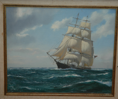 Appraisal: ROBIN BROOKS US CLIPPER SOVEREIGN OF THE SEAS OIL ON