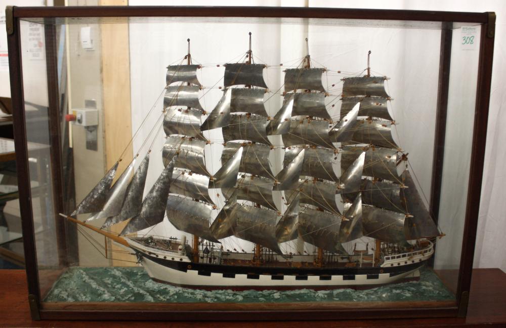 Appraisal: FOUR MAST SAILING SHIP MODEL the fully rigged model Daughter