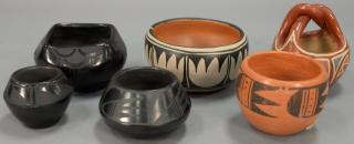 Appraisal: Group of six pottery pieces including Alvina Garcia bowl Orlinda