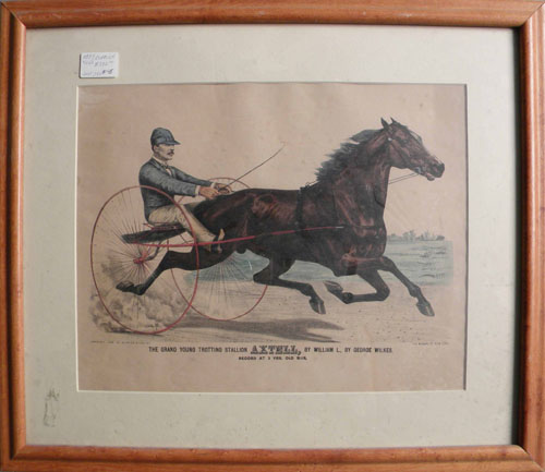 Appraisal: Two Currier Ives lithographs titled Trotting Stallion Palo Alto and