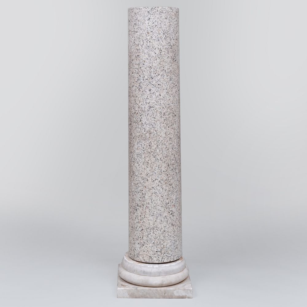 Appraisal: Granite Columnar Pedestal on an Associated Marble Base ft in