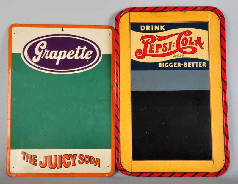 Appraisal: Grapette Pepsi-Cola Embossed Tin Menu Boards Description s to s