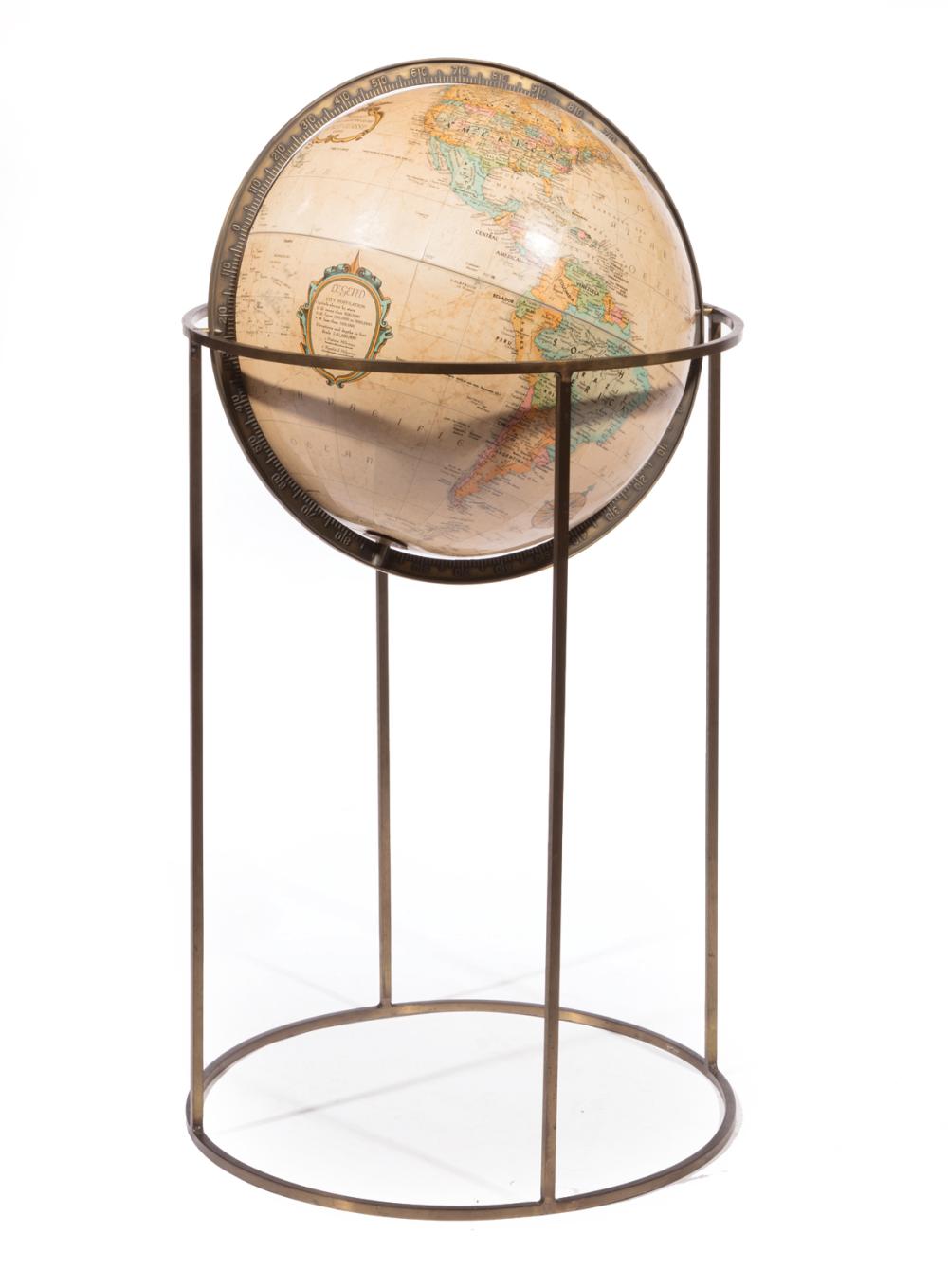 Appraisal: American Terrestrial Floor Globe in the Style of Paul McCobb