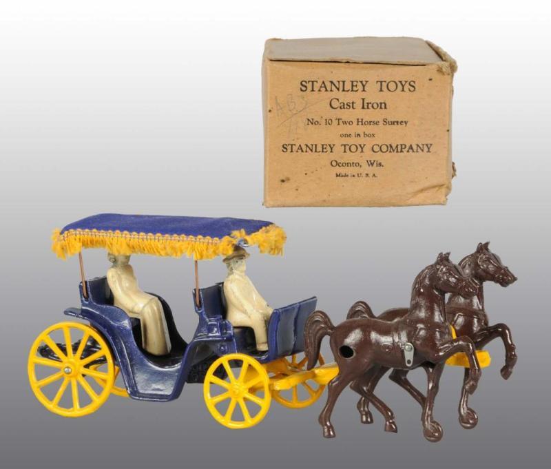 Appraisal: Cast Iron Stanley -Horse Surrey Toy Description Includes original box