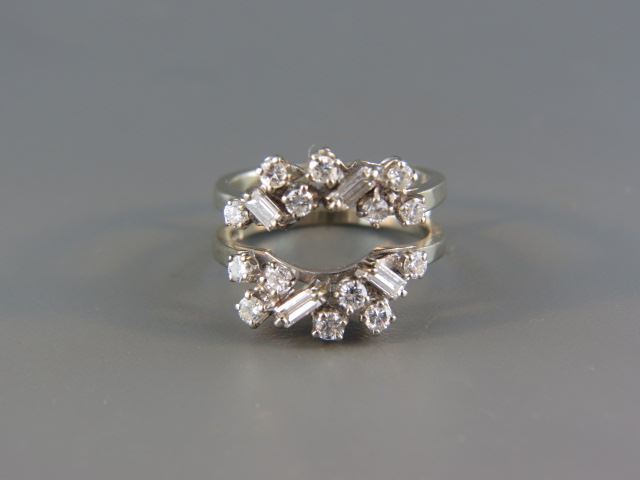 Appraisal: Diamond Guard Ring round and baguette diamonds totaling carat in