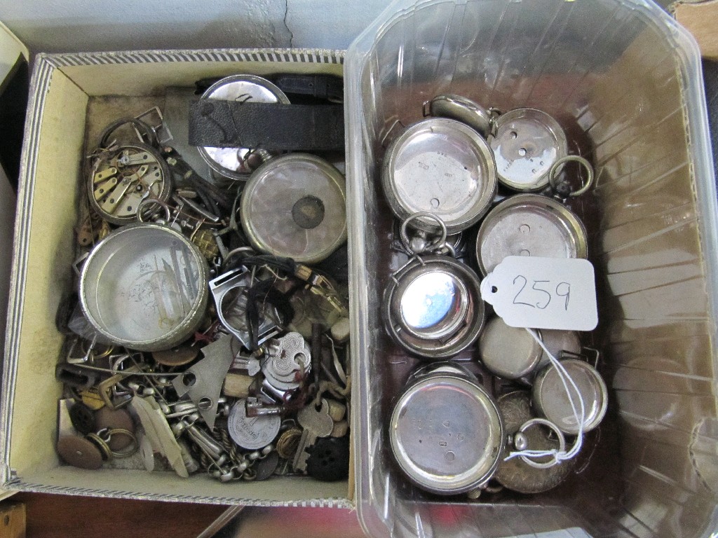 Appraisal: Lot comprising box of silver watch cases and a box