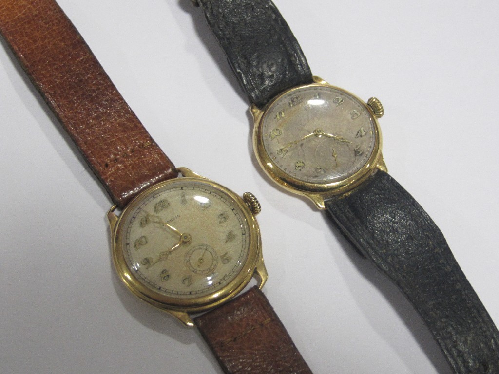 Appraisal: Two gents early th century ct gold cased wrist watch