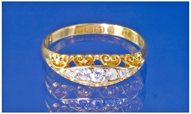 Appraisal: Edwardian ct Gold Diamond Ring Graduating Five Stone Diamond Ring