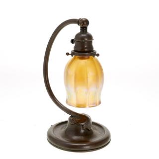 Appraisal: Tiffany Studios bronze and favrile desk lamp Tiffany Studios bronze