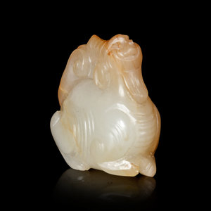 Appraisal: A Yellow Jade Figure of a Recumbent Ram TH CENTURY