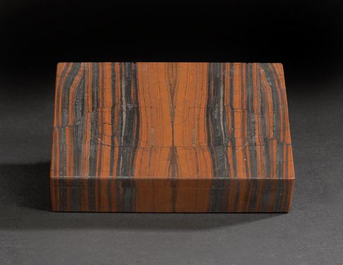 Appraisal: Unusual European Intarsia Stone Table Box third quarter th century