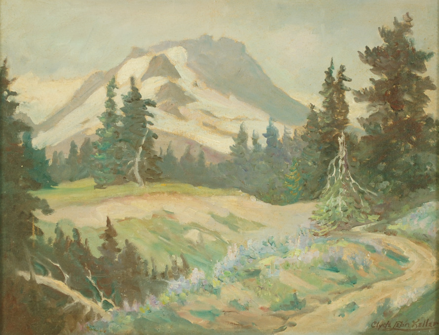 Appraisal: CLYDE LEON KELLER OIL ON CANVAS BOARD Oregon - Mount