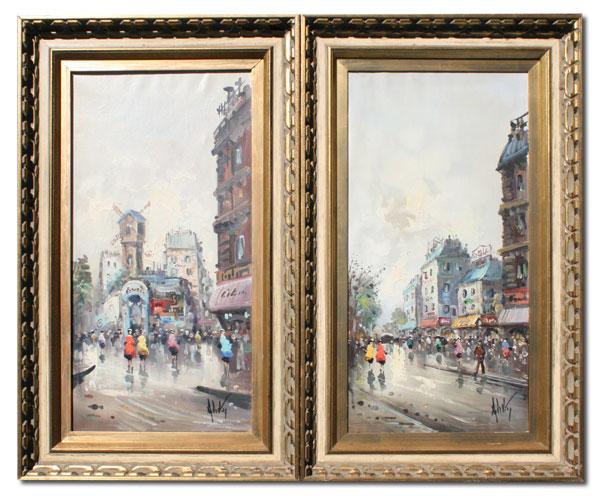 Appraisal: PAIR OF ANTONIO DEVITY EUROPEAN PAINTINGS Oil Canvas '' x