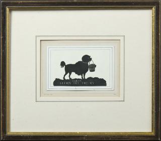 Appraisal: Karl Frohlich - German Silhouette of a Dog depicted holding