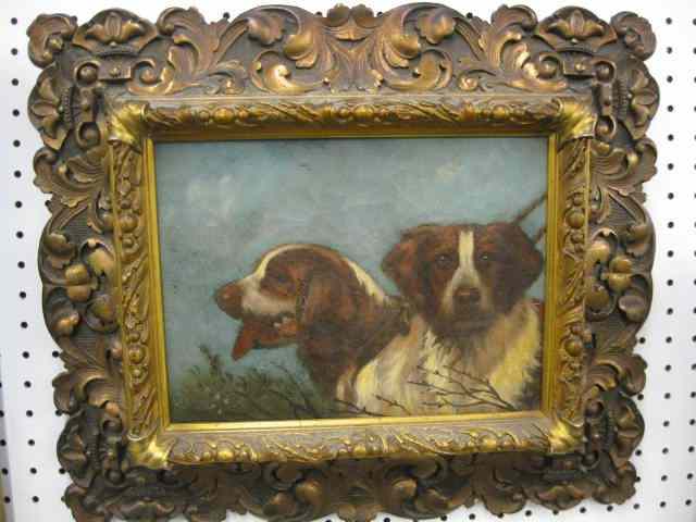 Appraisal: John Baker Oil on Canvas of Setters image area ''