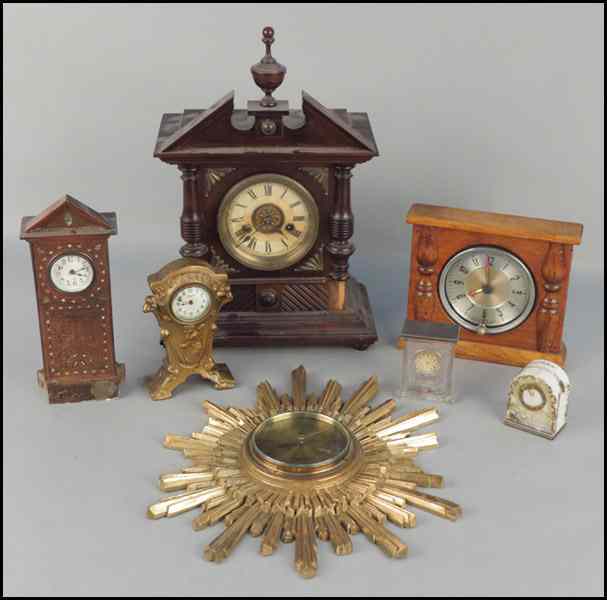 Appraisal: H A C GERMAN DAY MANTLE CLOCK Together with two