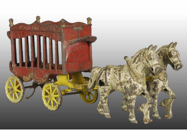 Appraisal: Lot of Cast Iron Horse-Drawn Toys Description Kenton Overland Circus