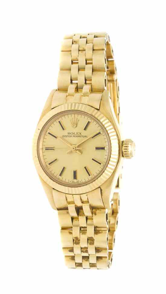 Appraisal: An Karat Yellow Gold Ref Oyster Perpetual Wristwatch Rolex Circa