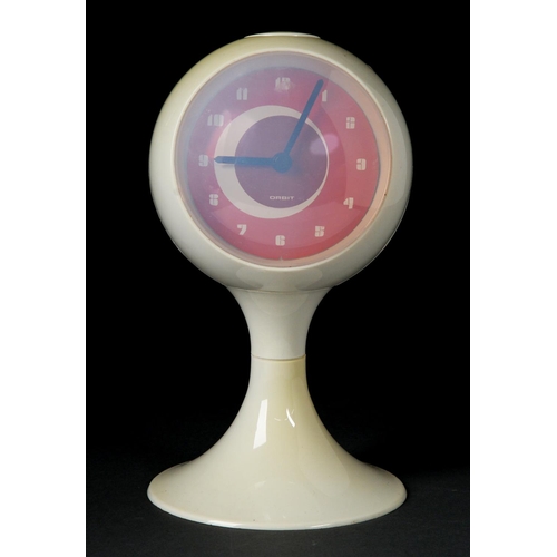 Appraisal: An Orbit white plastic space age alarm clock c battery