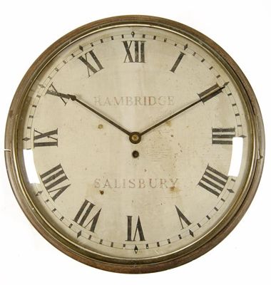 Appraisal: A th century mahogany large wall clock the single fusee