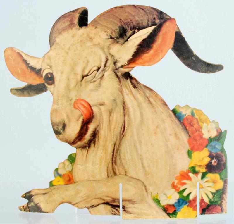 Appraisal: Cardboard Blatz Bock Beer Goat Die-Cut Lithograph Some slight staining