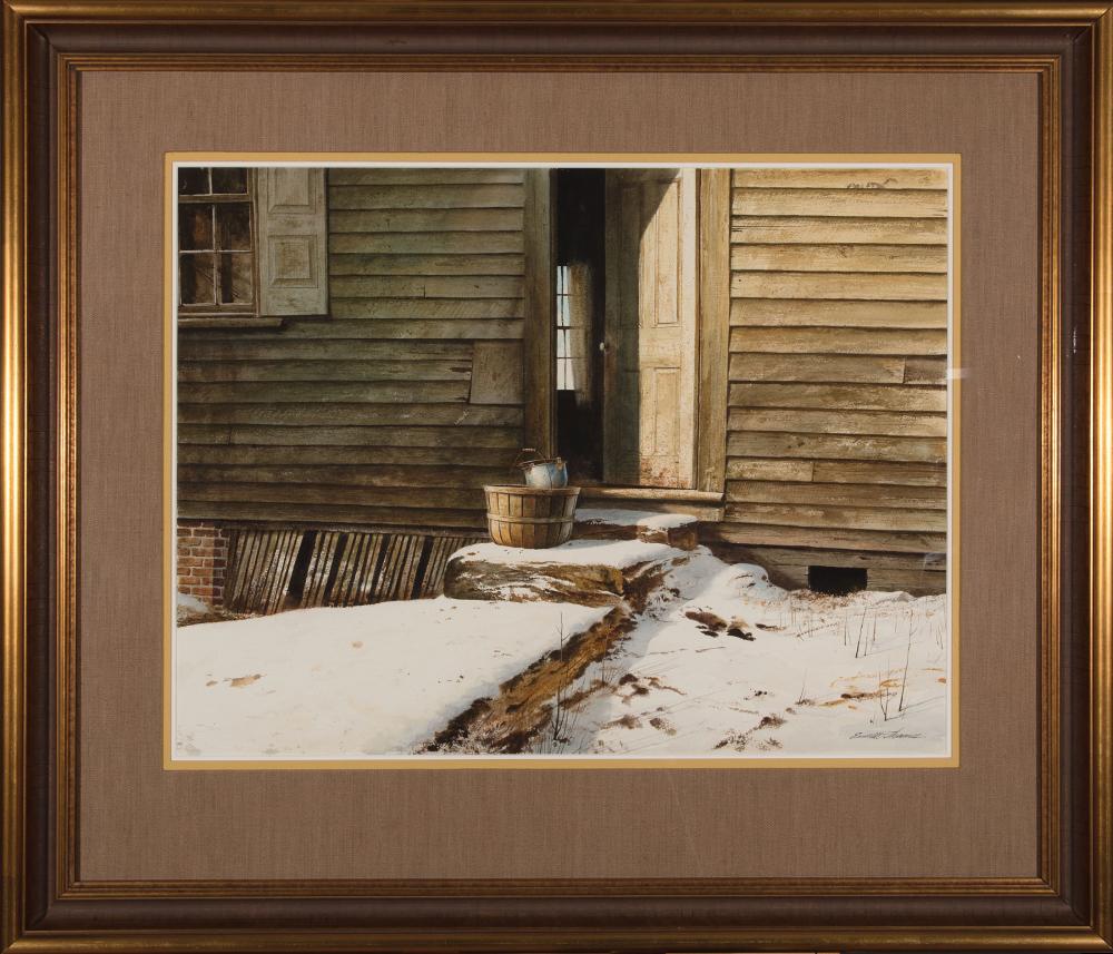 Appraisal: Emmitt Thames American Mississippi b Left on the Doorstep watercolor