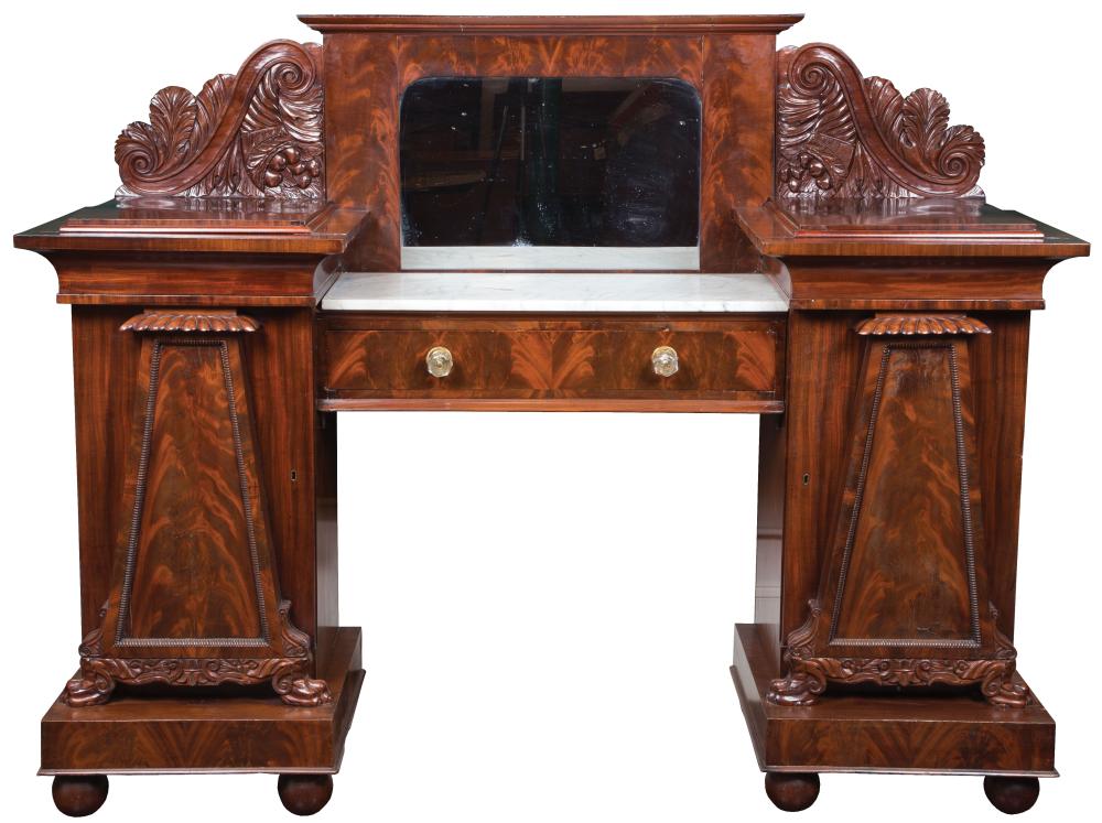 Appraisal: Rare American Classical Carved Mahogany Sideboard early th c Baltimore