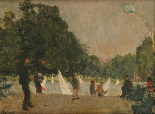 Appraisal: Jessie Traill - Round Pond in Hampstead oil on canvasboard