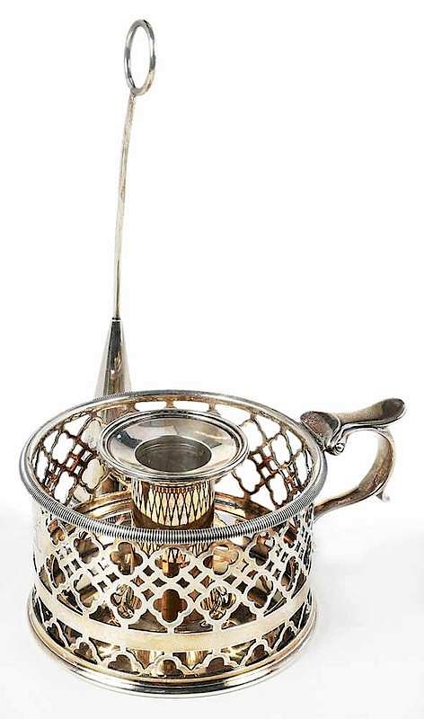 Appraisal: Garrard Co English Silver Chamberstick London openwork high sides heraldic