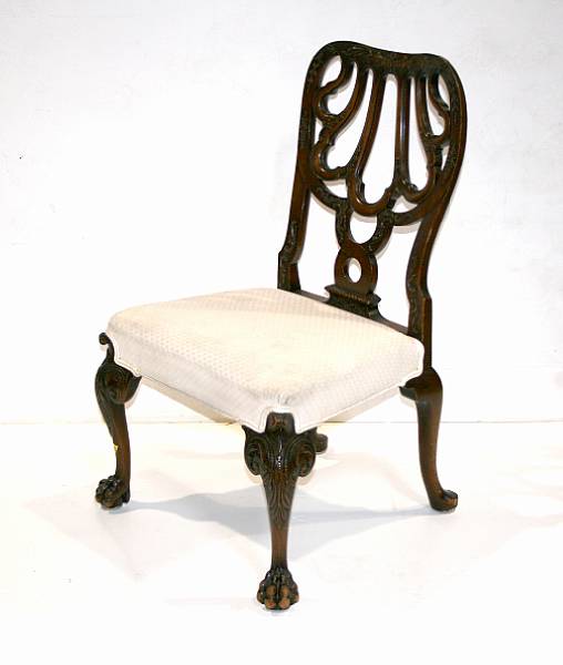 Appraisal: A pair of George II style mahogany side chairs th