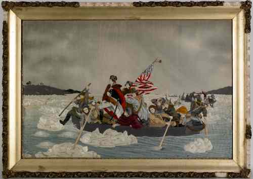 Appraisal: Large needlework in relief late th c depicting George Washington