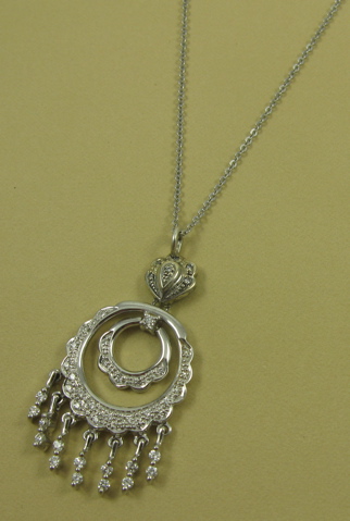 Appraisal: DIAMOND AND WHITE GOLD PENDANT NECKLACE the k white gold