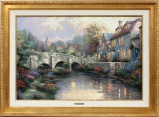 Appraisal: THOMAS KINKADE COLORED PRINT COBBLESTONE BROOKE THOMAS KINKADE COLORED PRINT