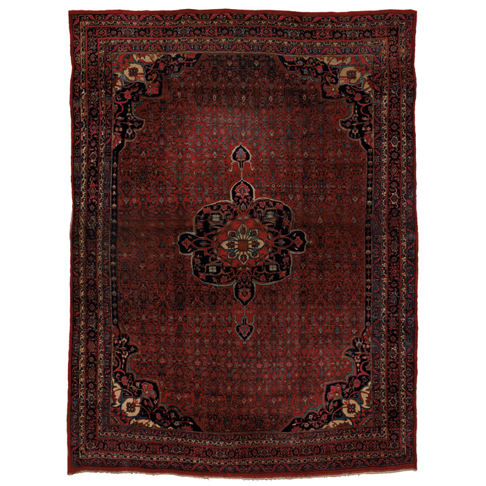 Appraisal: Bidjar rug c stylized floral design on a red field