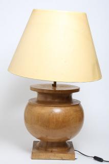 Appraisal: Large Vintage Turned Wood Table Lamp From a single piece