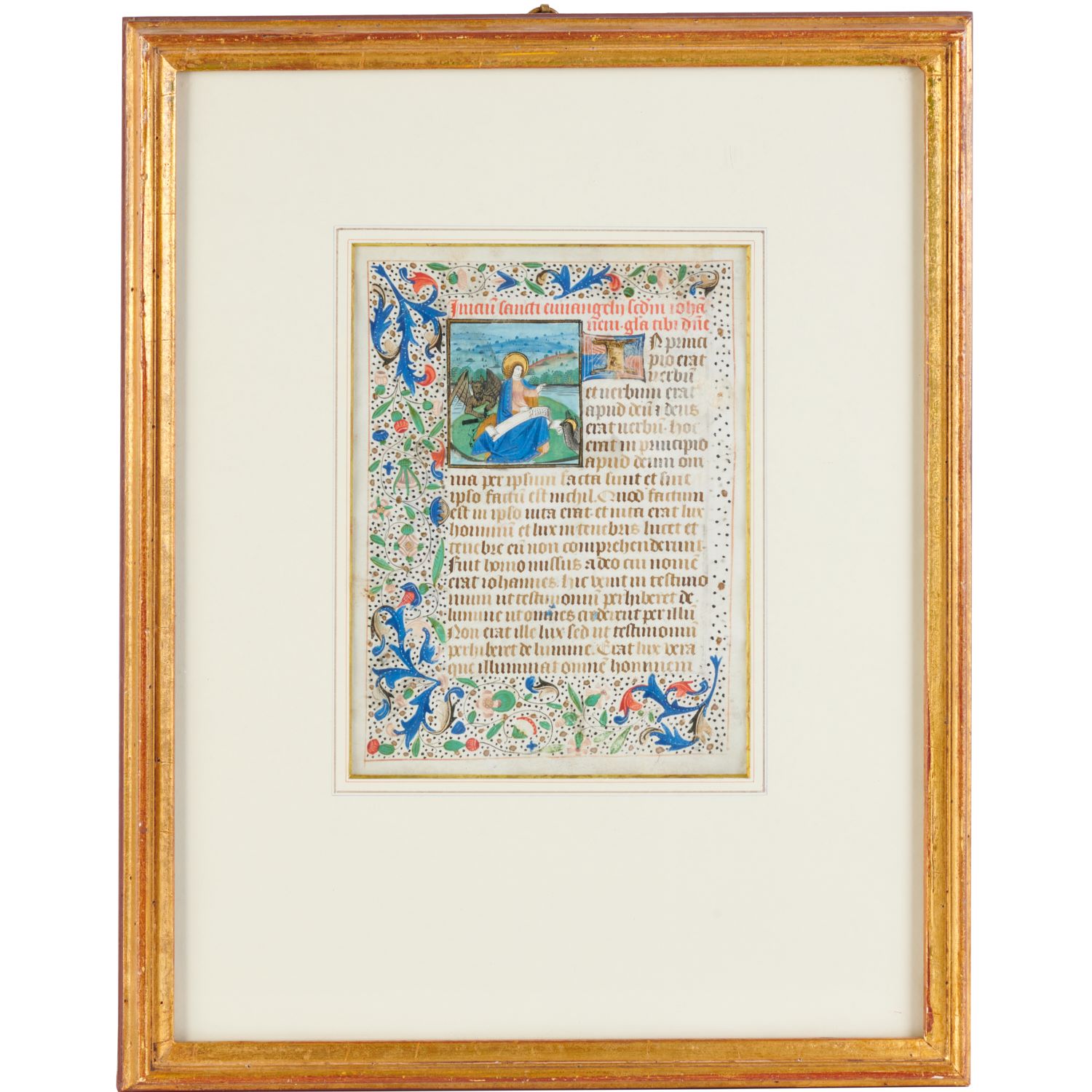 Appraisal: ILLUMINATED MANUSCRIPT LEAF Possibly th c or earlier ink pigment